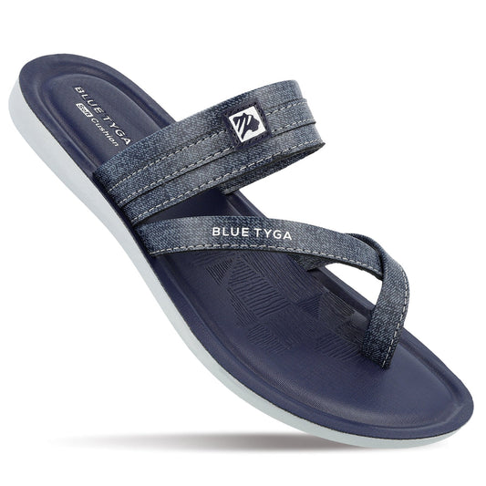 Blue Tyga Men Cross Strap Slide Sandals - BT1302 Blue - Walkaroo Footwear