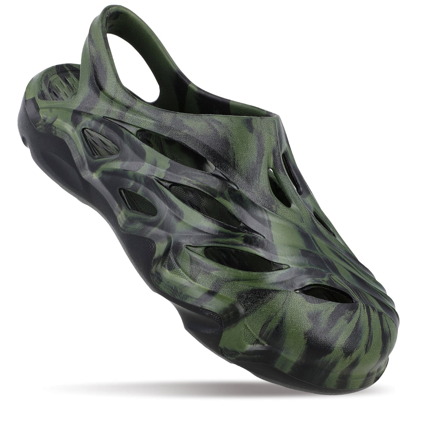 Walkaroo Mens Clogs - WC4834 Black green - Walkaroo Footwear