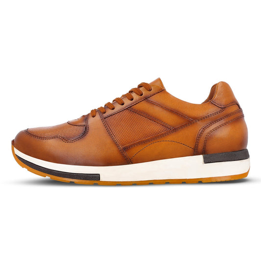 John Taylor Tan Leather Casual Shoes