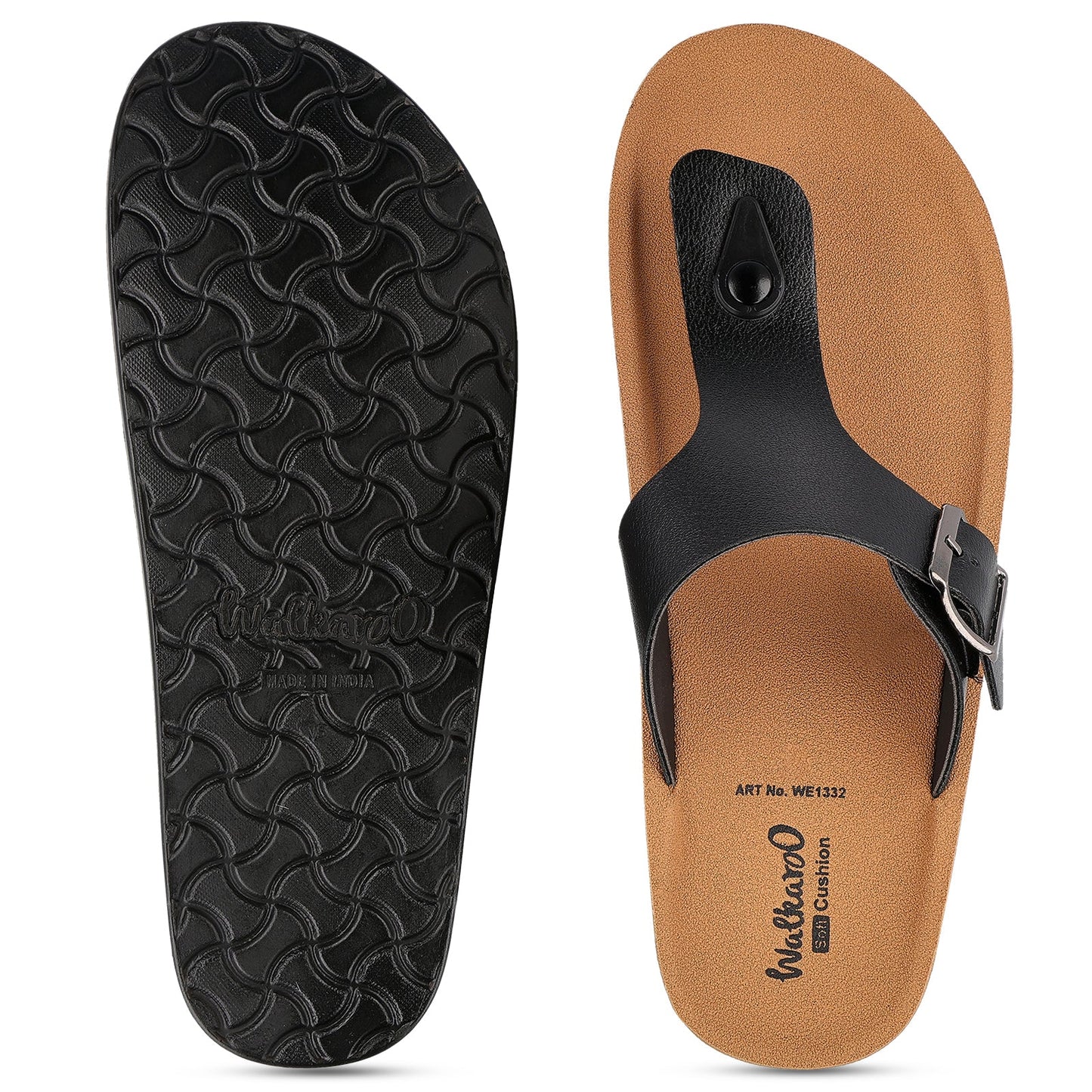 Walkaroo+ Men Sandals - WE1332 Black - Walkaroo Footwear