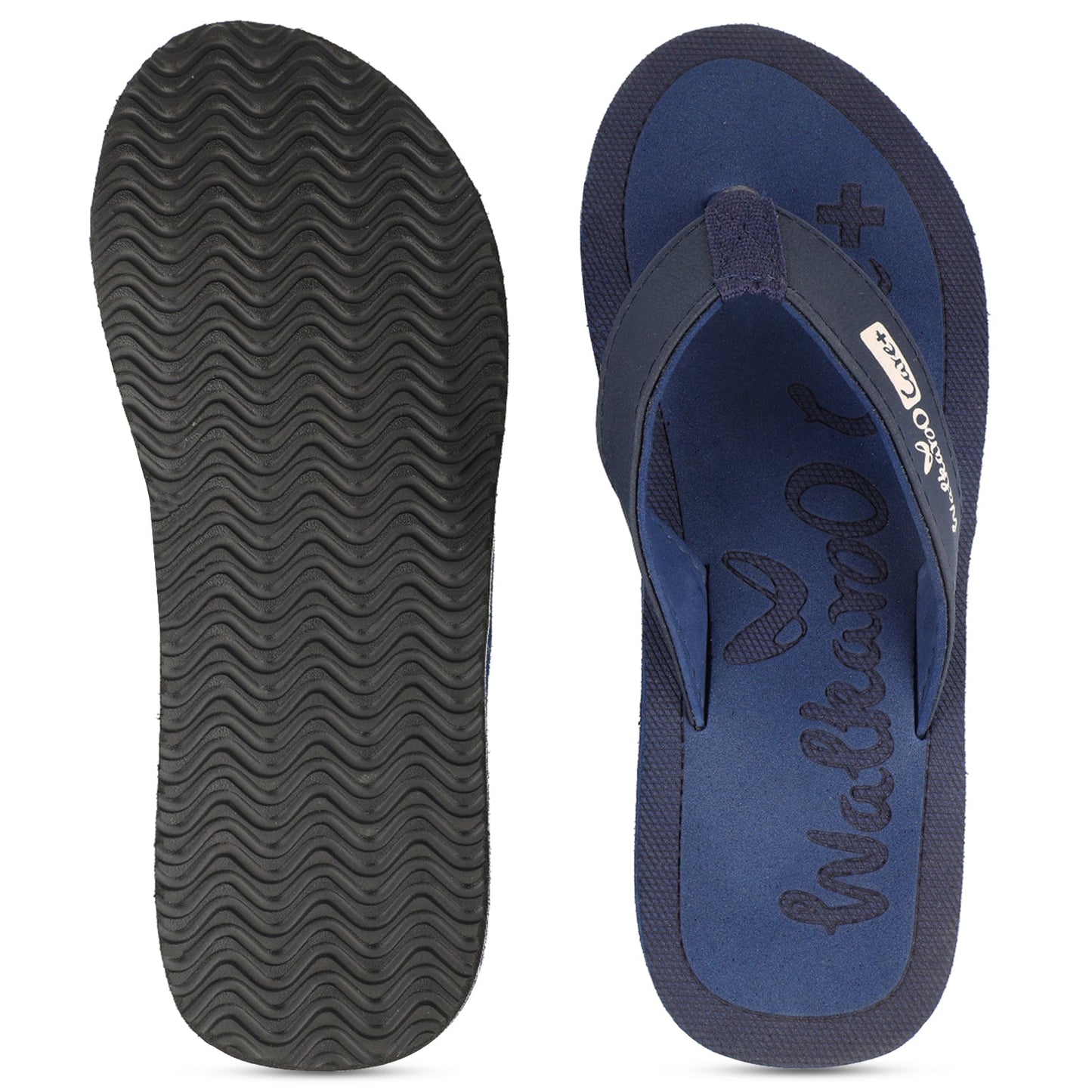 Walkaroo Womens Printed Care Plus Flip-Flop - WH3956 Blue - Walkaroo Footwear