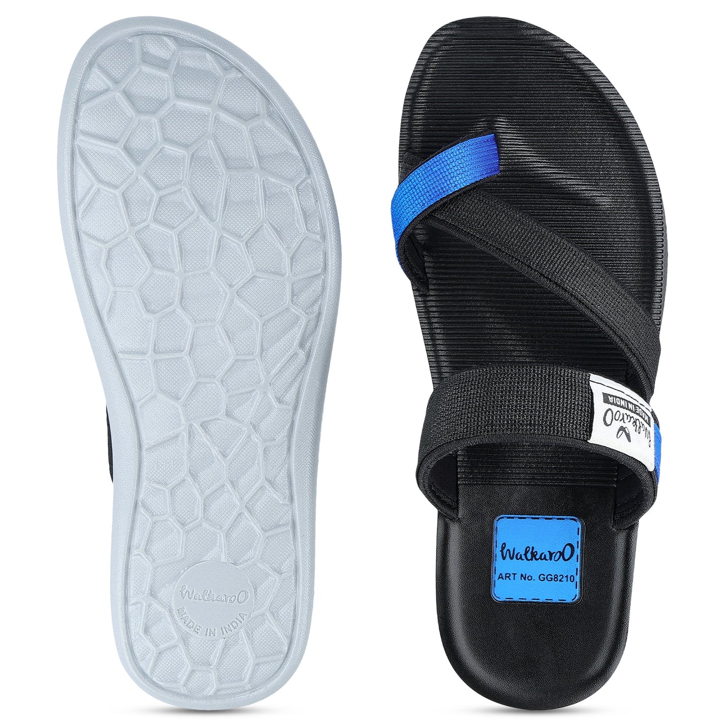 Men's Cross Strap Sandals  - GG8210 Black Blue