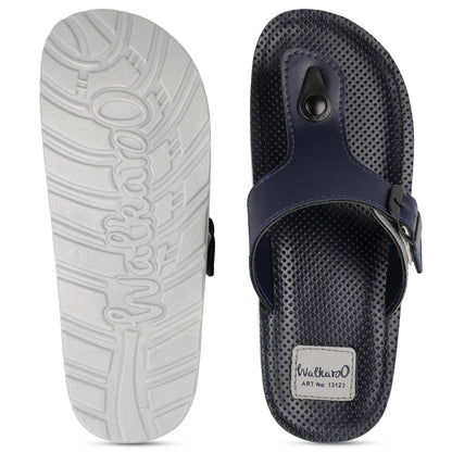 Walkaroo Boy Solid Thong Sandals - 13123 Blue Grey - Walkaroo Footwear