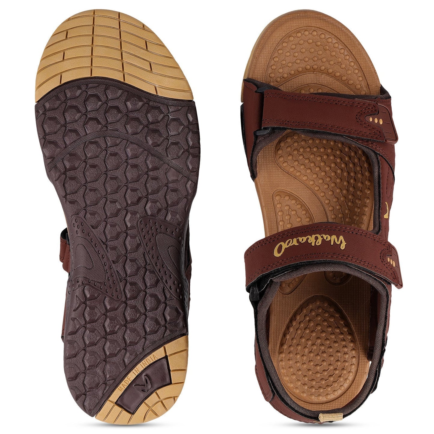 Walkaroo Men Sandals - WC4381 Tan - Walkaroo Footwear