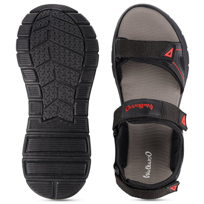 Walkaroo Men Sandals - WC4373 Black Grey - Walkaroo Footwear