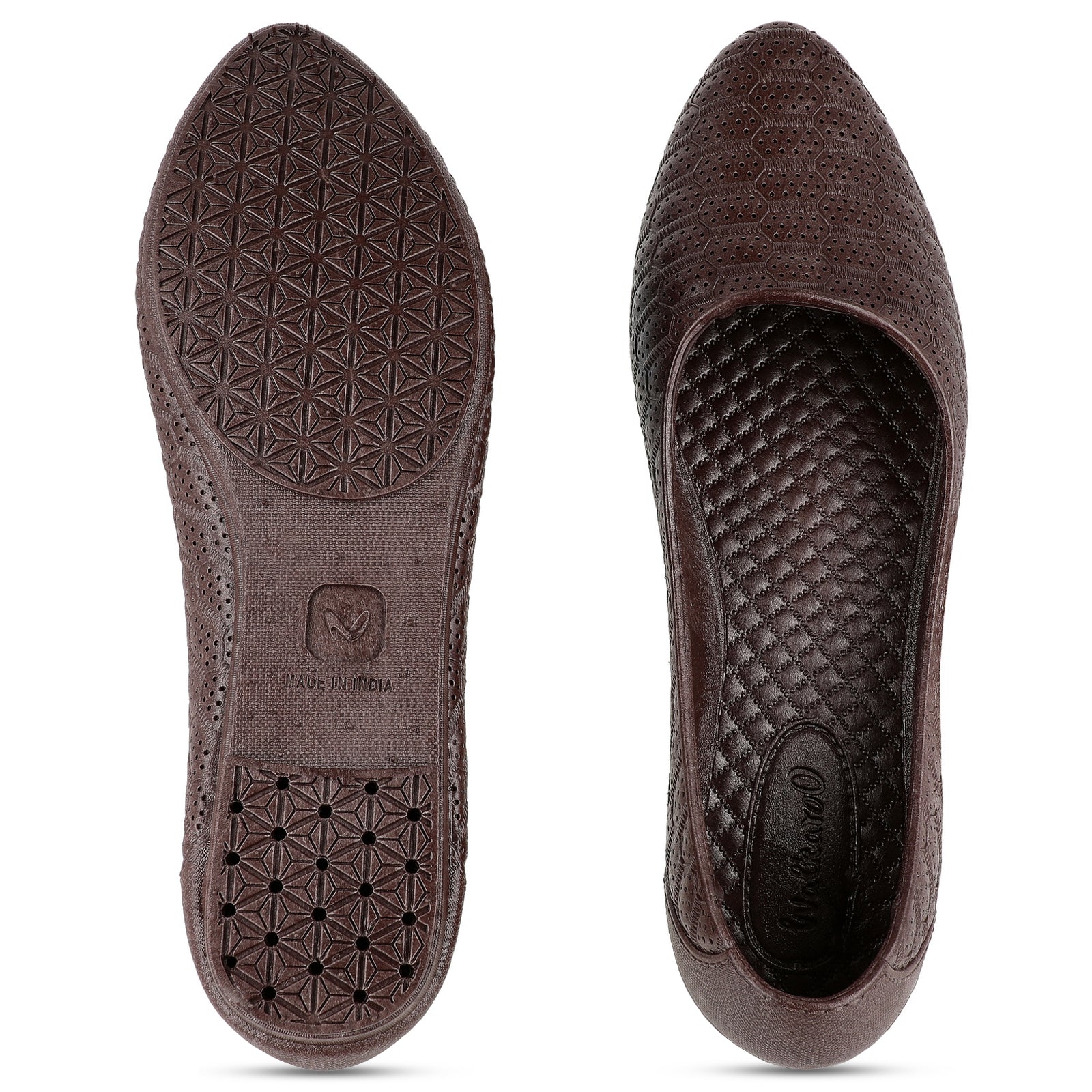 Walkaroo Go Womens Melange Belly Shoes - 12801 Brown - Walkaroo Footwear