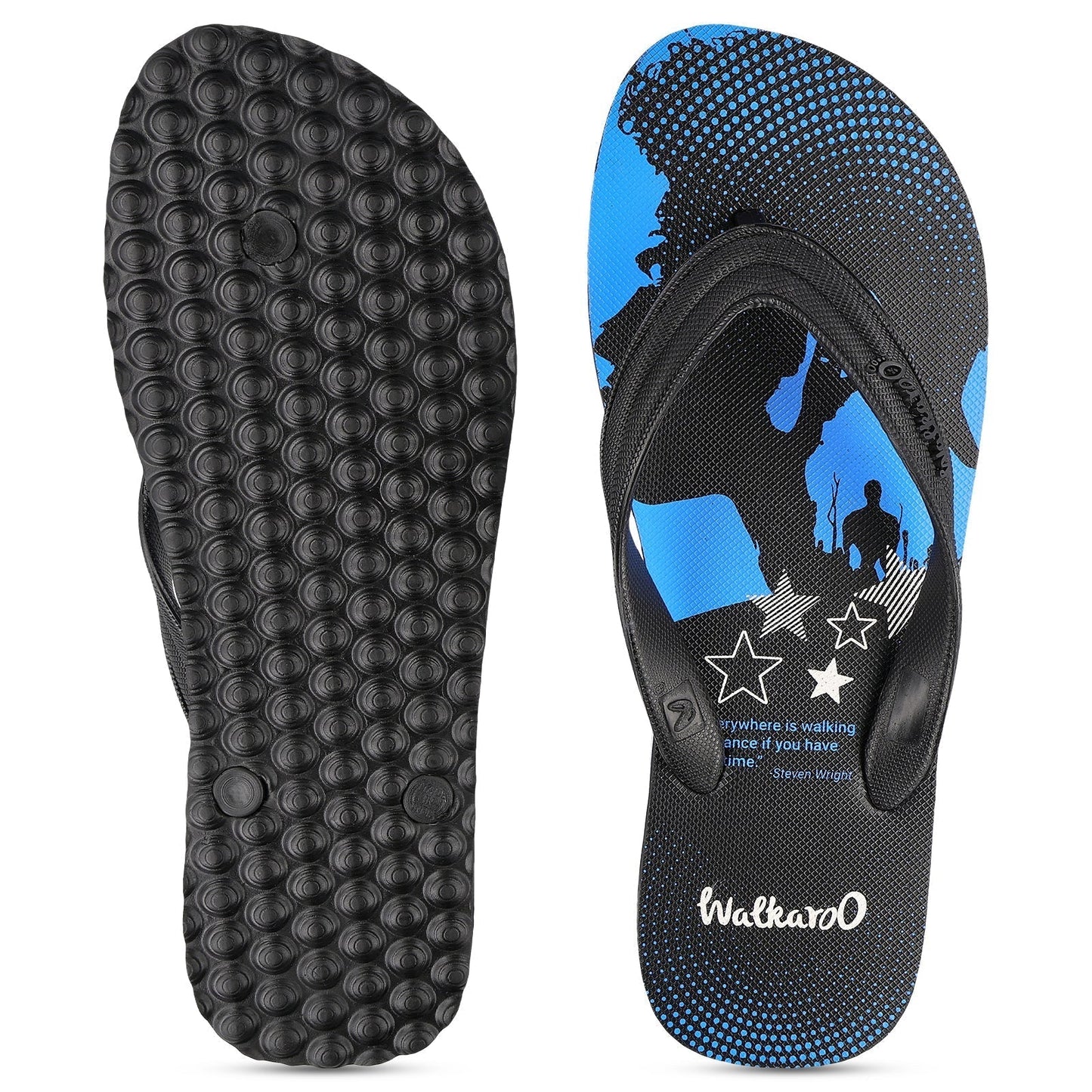 Walkaroo Gents Flip Flop Thong - HG163 Black Black - Walkaroo Footwear