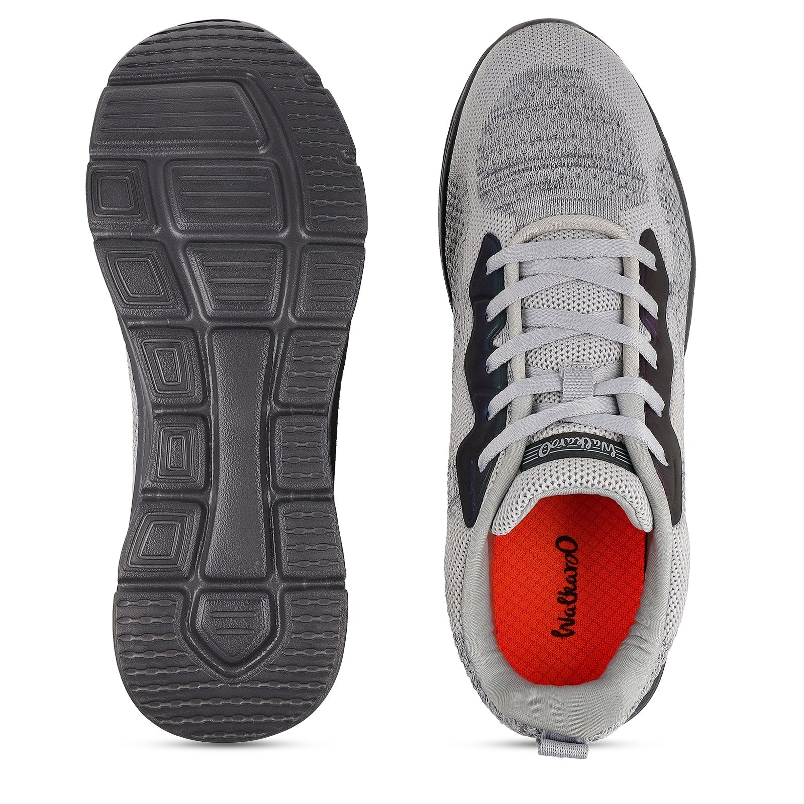 Walkaroo Men Sports Shoe - WS9566 Grey Black - Walkaroo Footwear