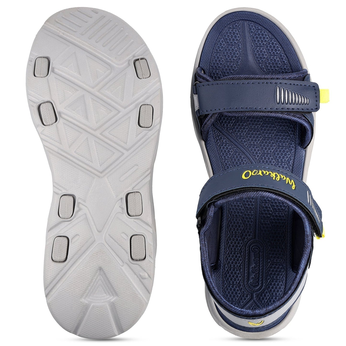 Walkaroo Mens Sandals - WC4375 Navy Blue Grey - Walkaroo Footwear