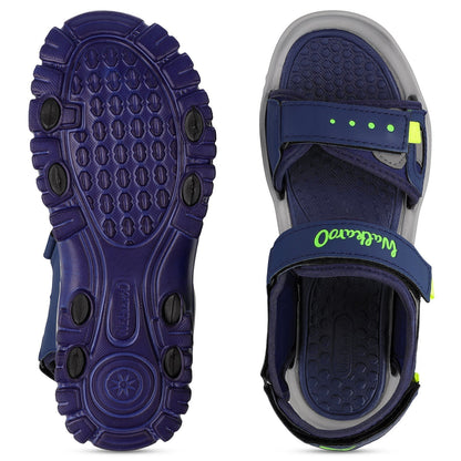 Walkaroo Men Sandals - WC4417 Navy Blue Grey - Walkaroo Footwear