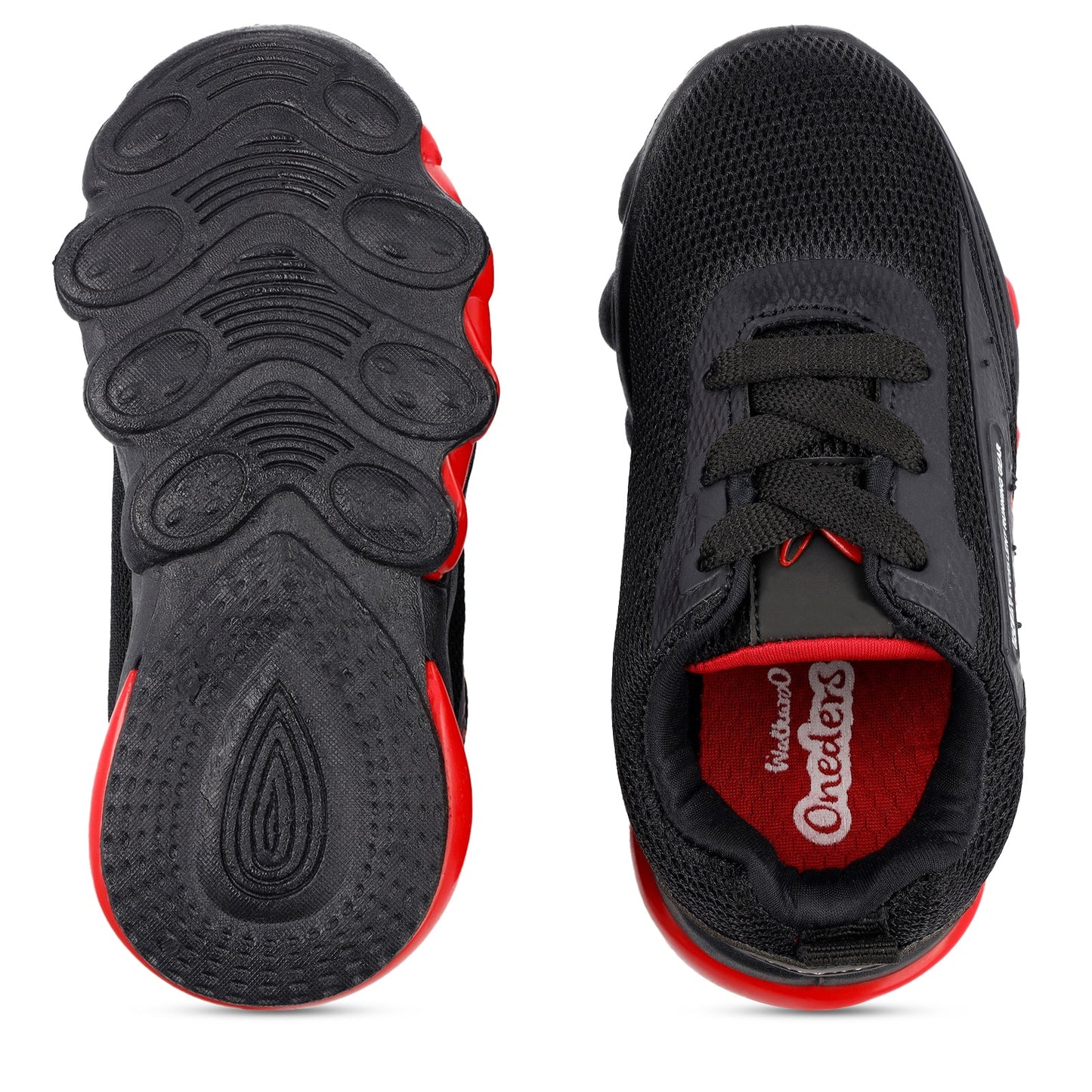 Walkaroo Kids Pull-on Sock Shoes - WK340 Black Red