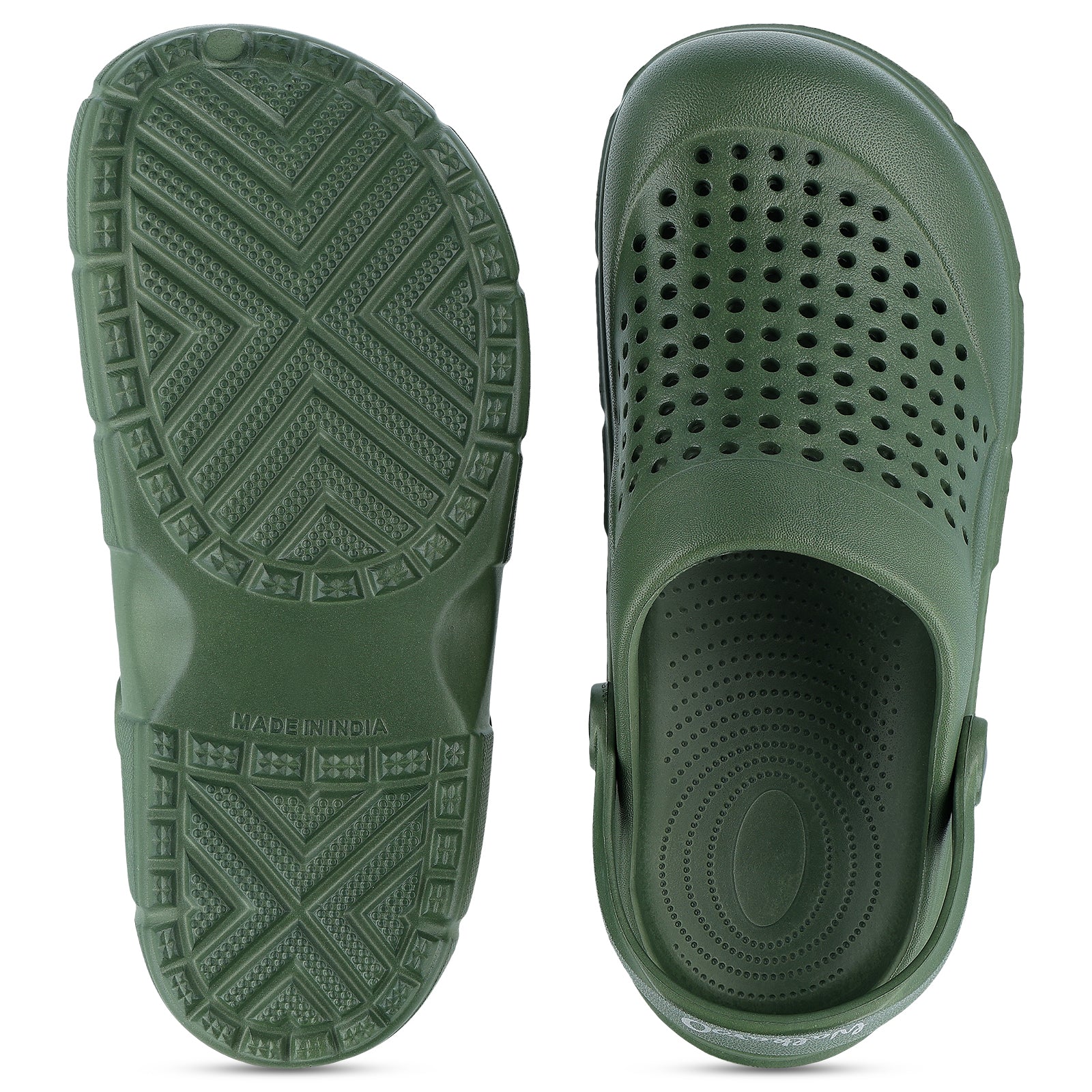 Walkaroo Mens Clogs - WC4849 Olive - Walkaroo Footwear