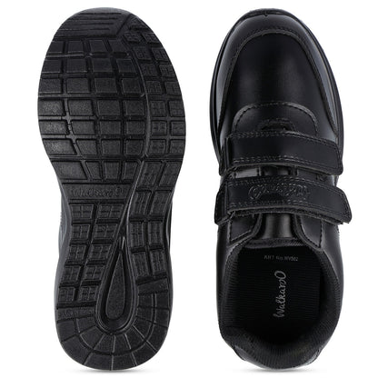 Walkaroo Senior boys School Shoes - WV502 Black - Walkaroo Footwear