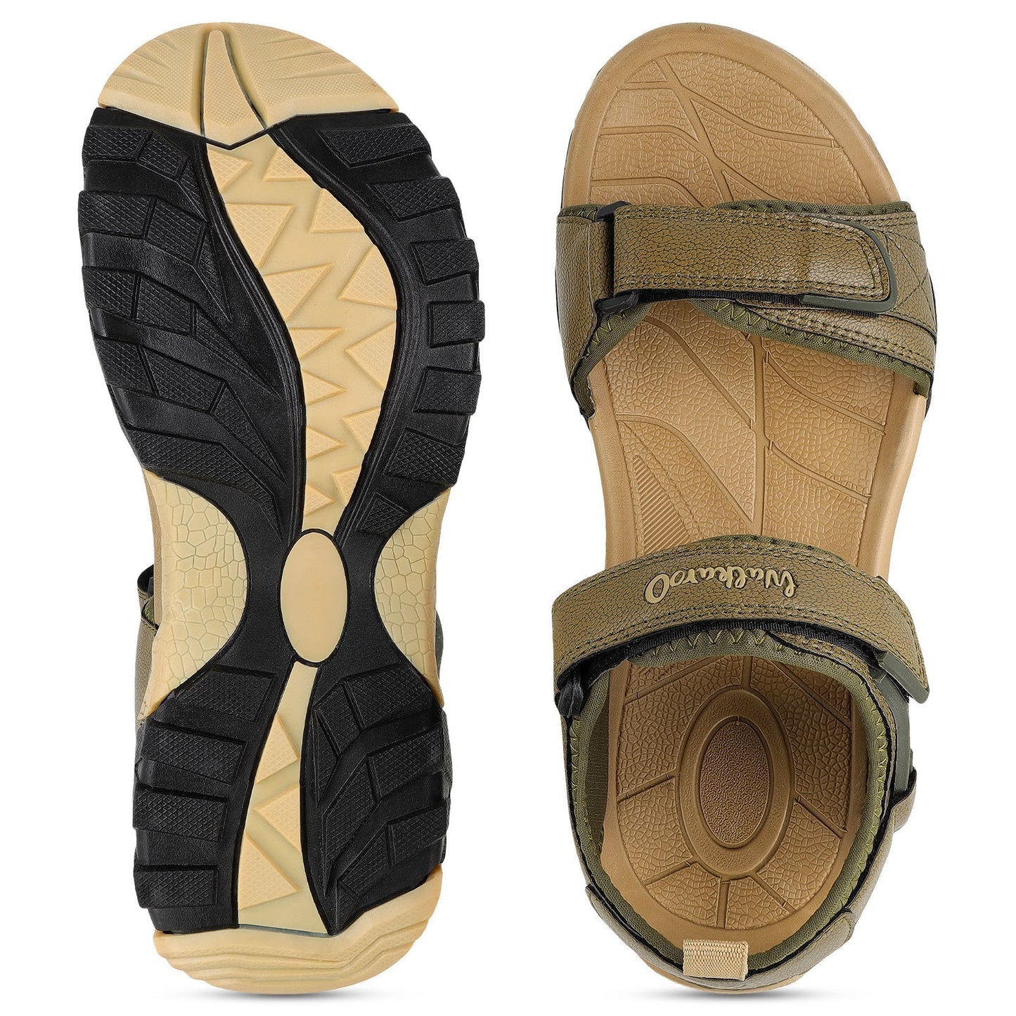 Walkaroo Men Sandals - WC4421 Olive - Walkaroo Footwear