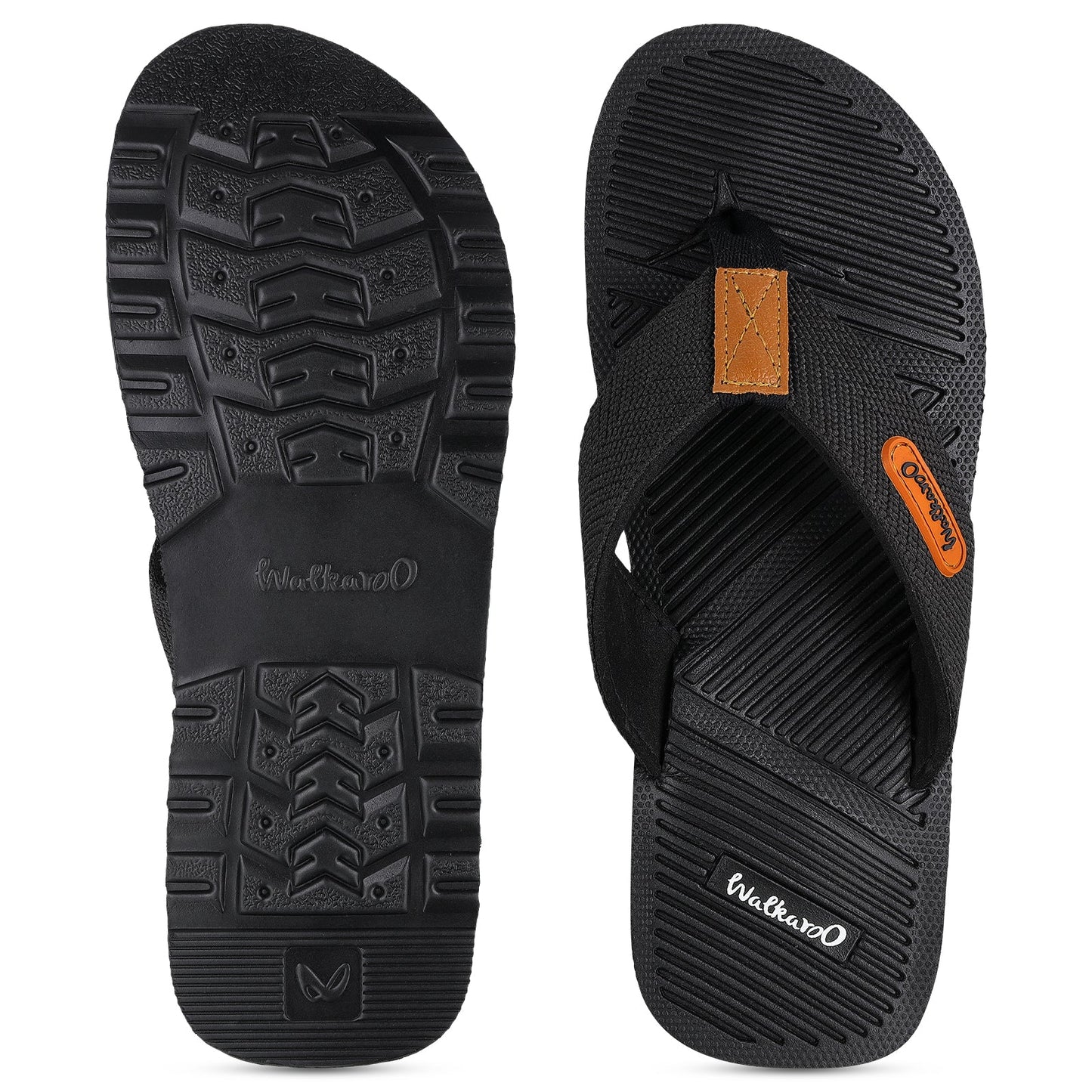 Walkaroo Men Flip Flop - WC4276 Black - Walkaroo Footwear