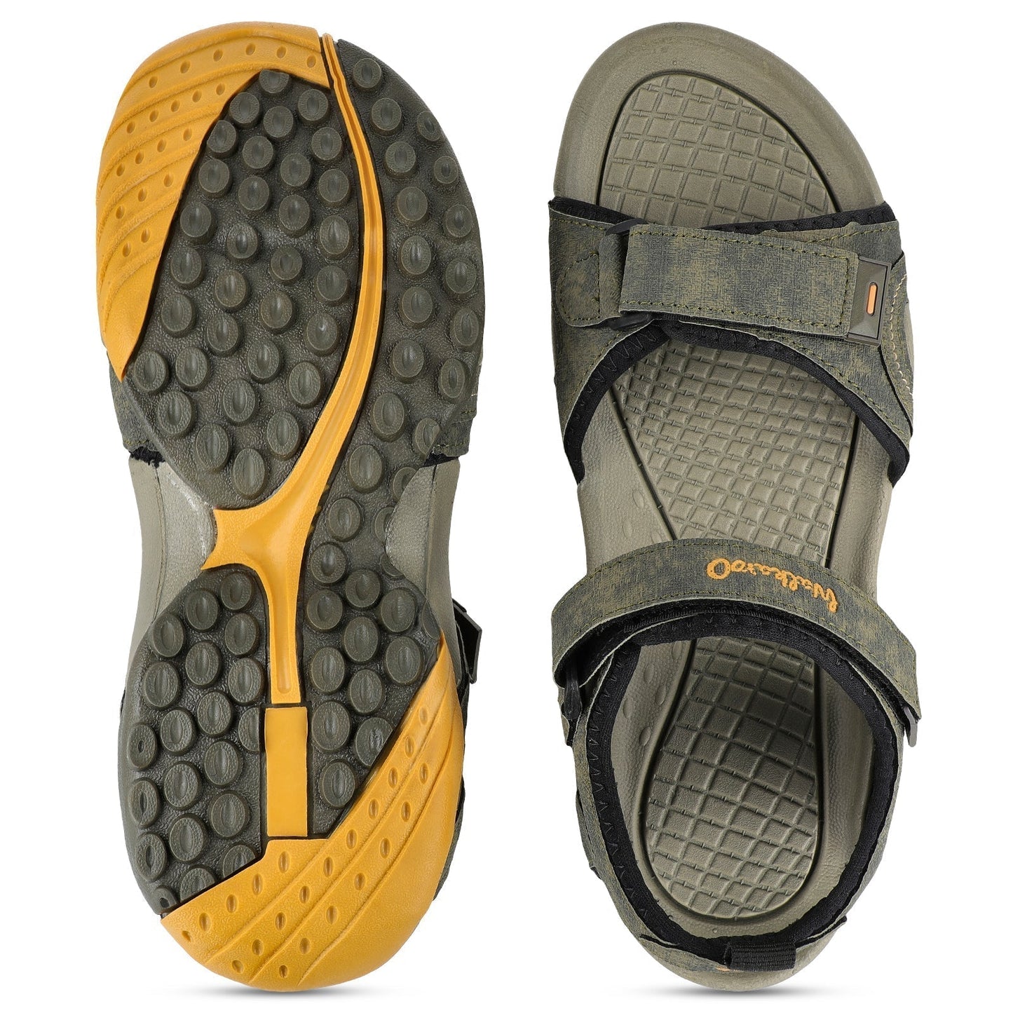 Walkaroo Men Sandals - WC4415 Olive Green - Walkaroo Footwear