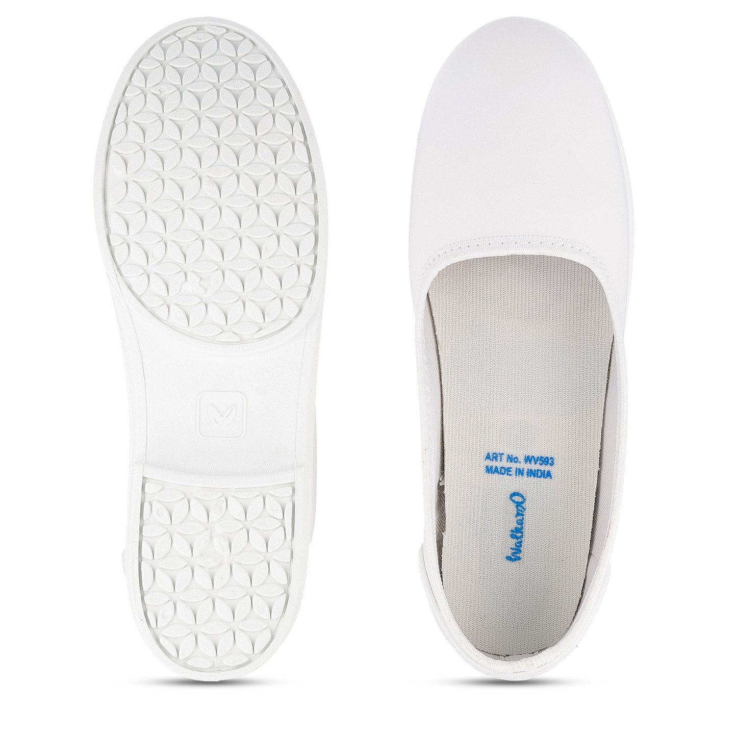Girls Slip-On school Shoe - WV593 White