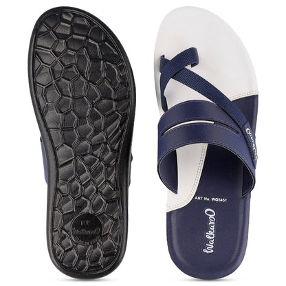 Walkaroo Men Sandal - WG5451 Blue White - Walkaroo Footwear