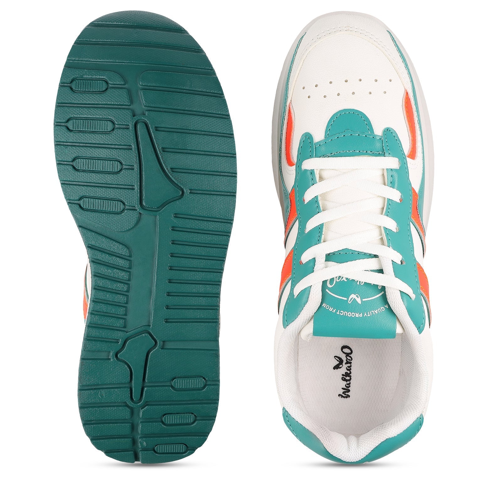 Walkaroo Mens Casual Shoes - WY3340 White Green - Walkaroo Footwear