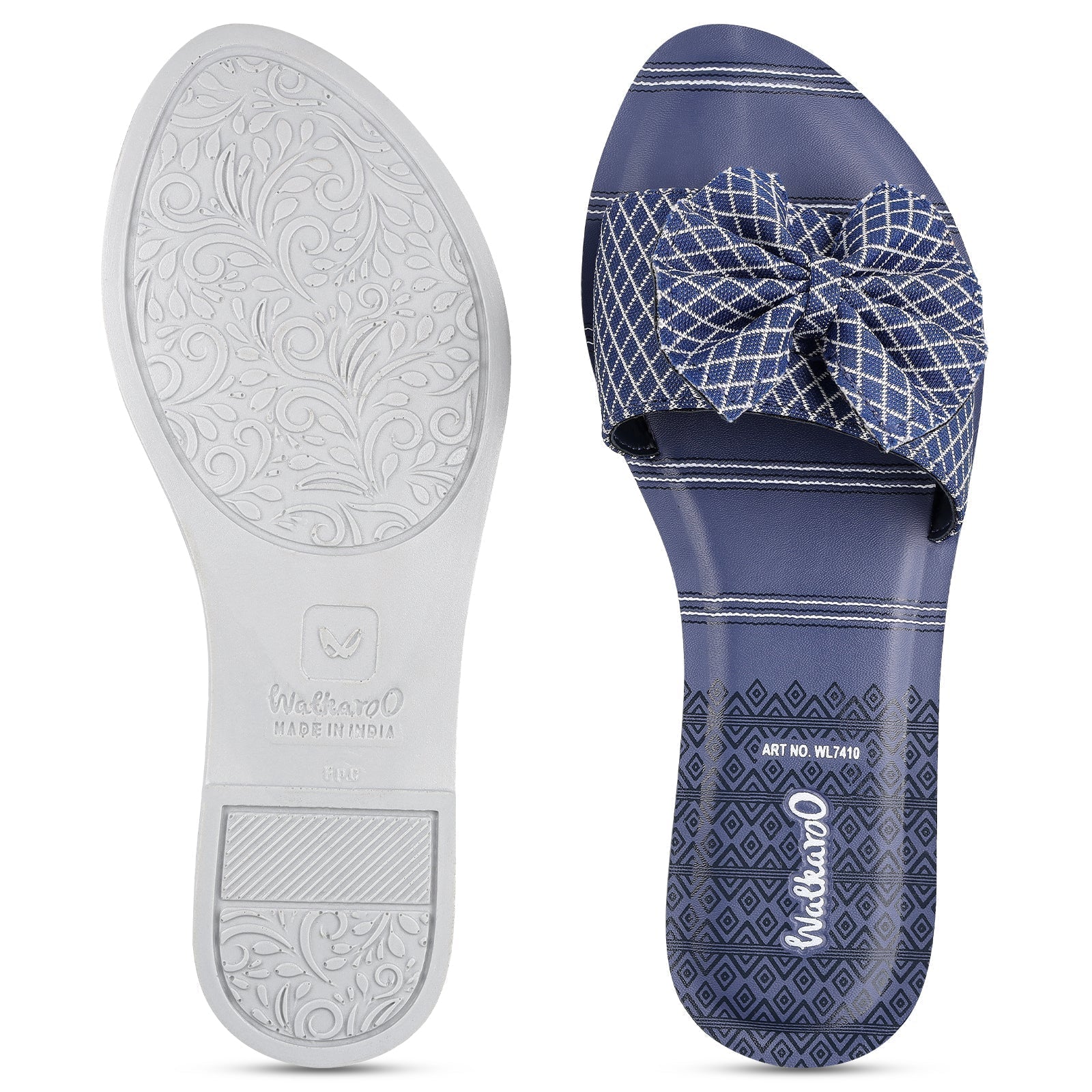 Walkaroo Womens Flip Flop - WL7410 M Blue - Walkaroo Footwear