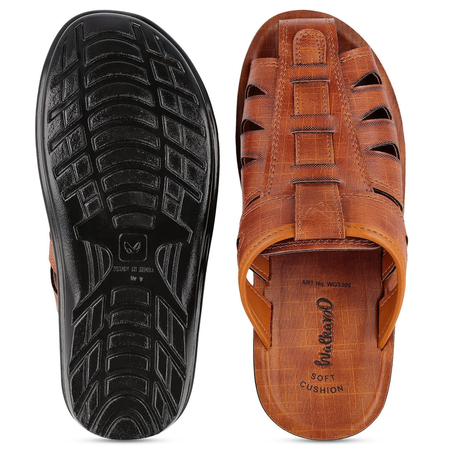 Men's Fishermen Cut Slide Sandals  - WG5309 Tan