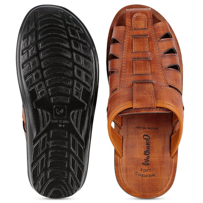 Men's Fishermen Cut Slide Sandals  - WG5309 Tan
