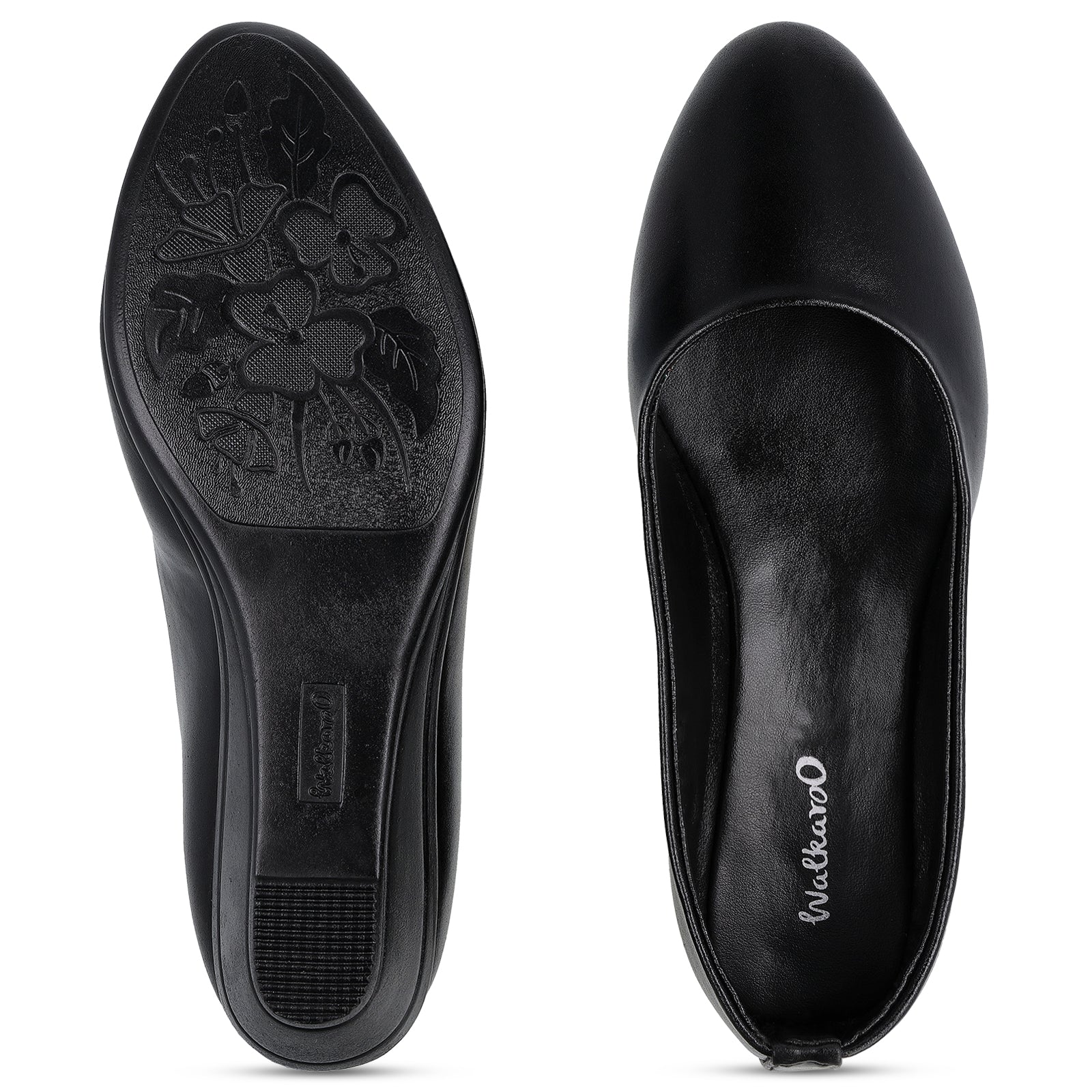 Walkaroo Womens Pull-on Formal Shoes - 16804 Black - Walkaroo Footwear