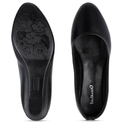 Walkaroo Womens Pull-on Formal Shoes - 16804 Black - Walkaroo Footwear