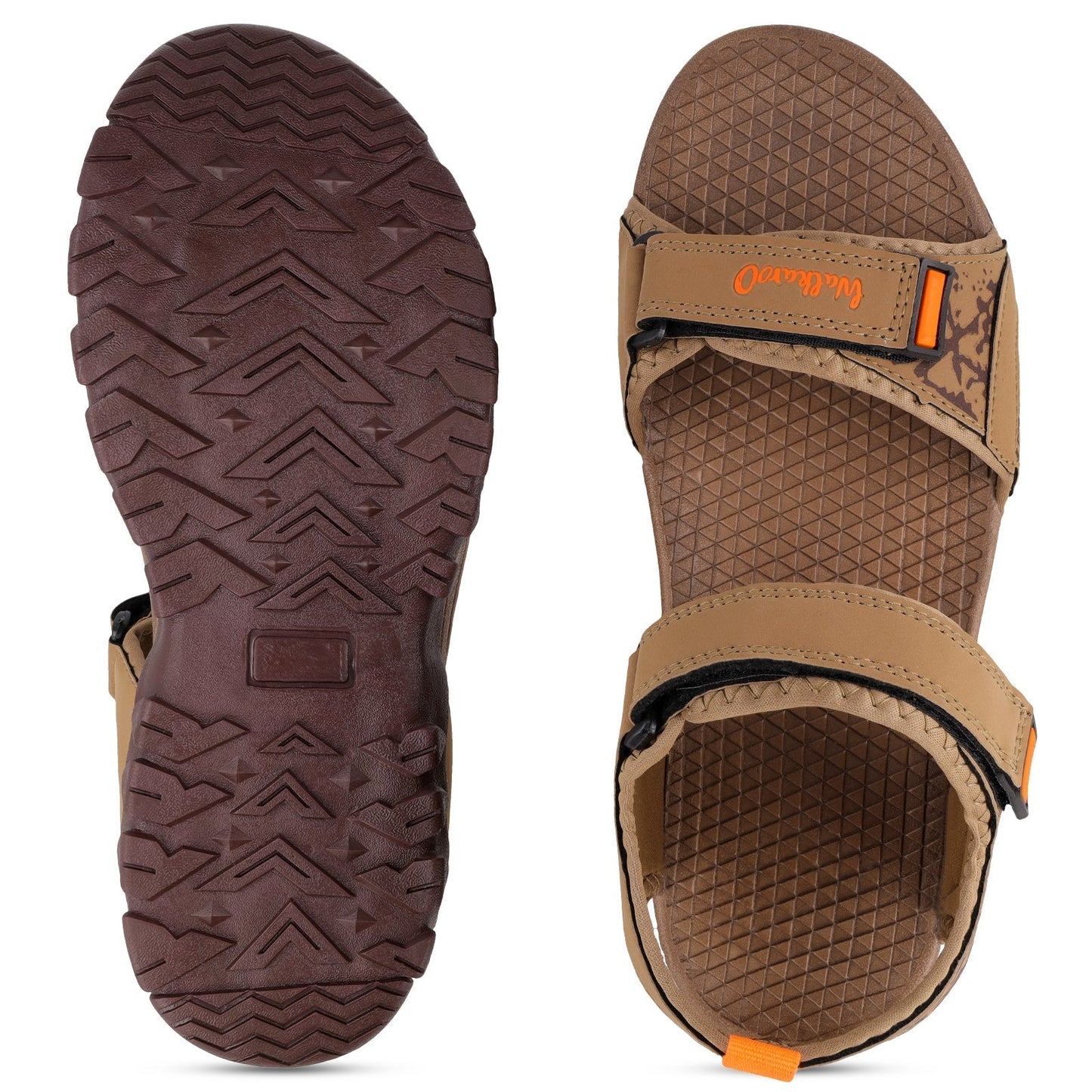 Walkaroo Men Sandals - WC4418 Camel - Walkaroo Footwear