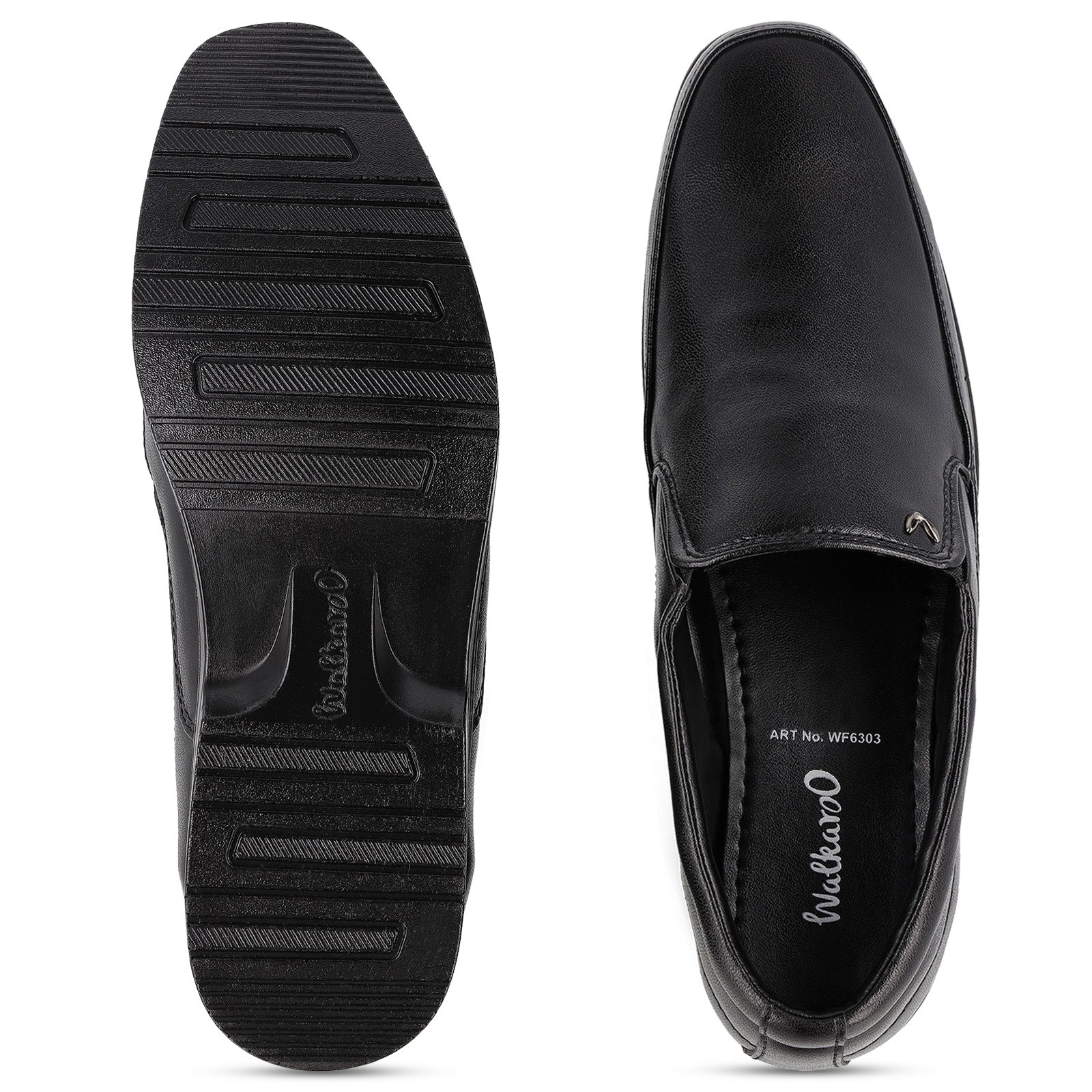 Walkaroo Men Formal Loafer Shoes - WF6303 Black - Walkaroo Footwear