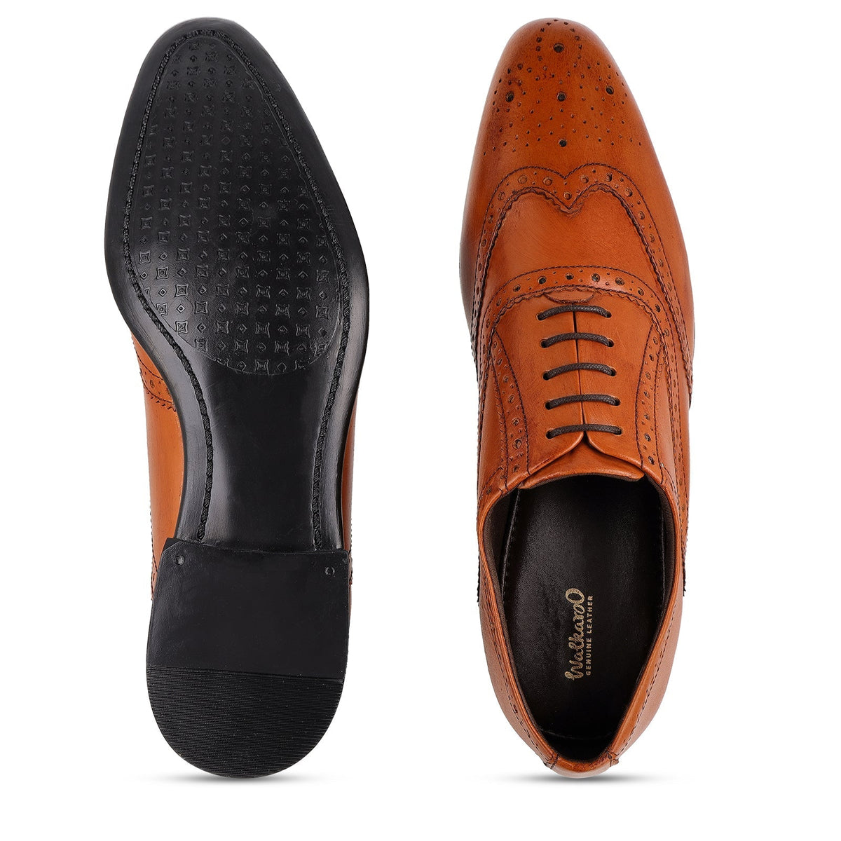 Men's Brogue Leather formals Shoes - WF6055 Tan