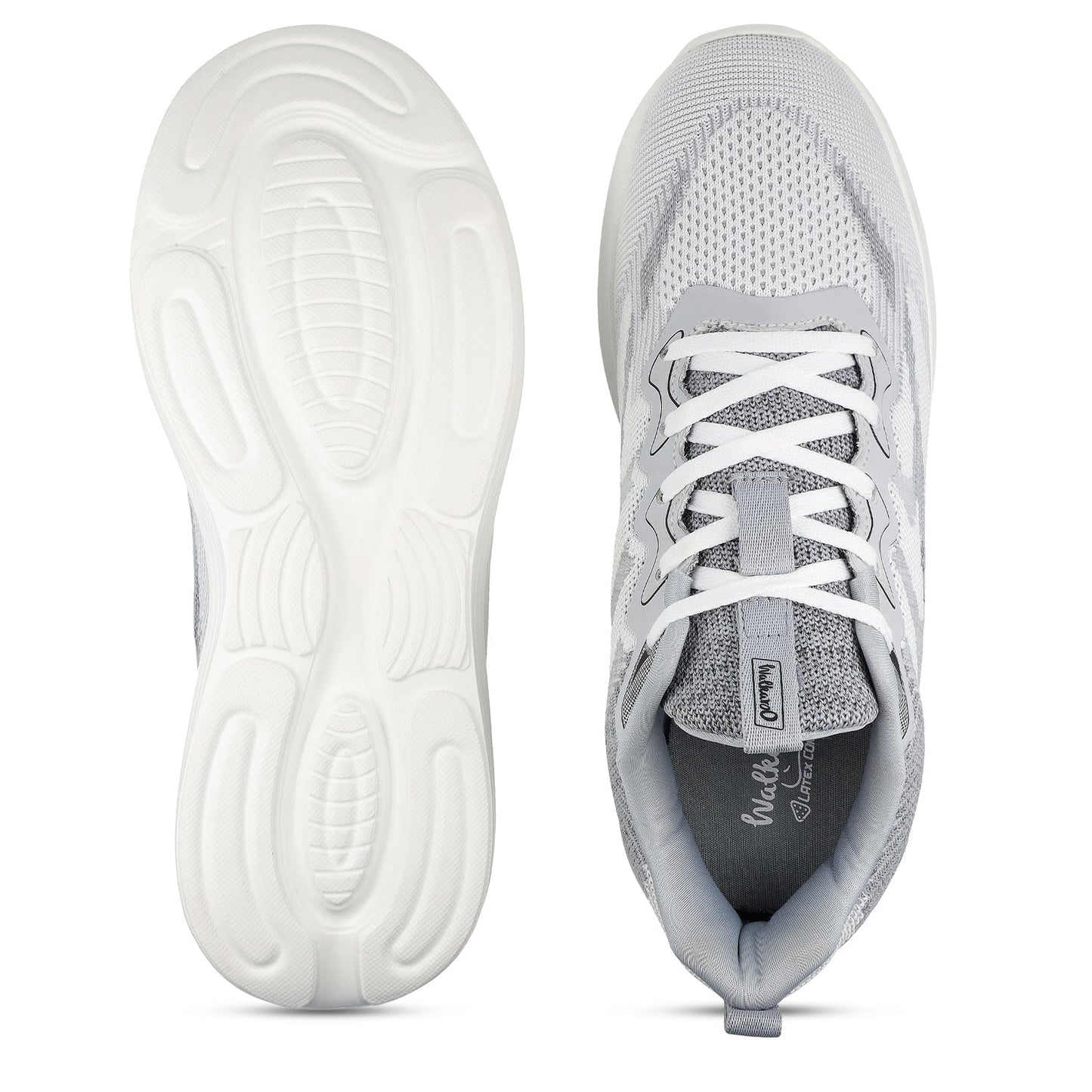 Walkaroo Men Walking Shoes - WS9564 White Grey - Walkaroo Footwear