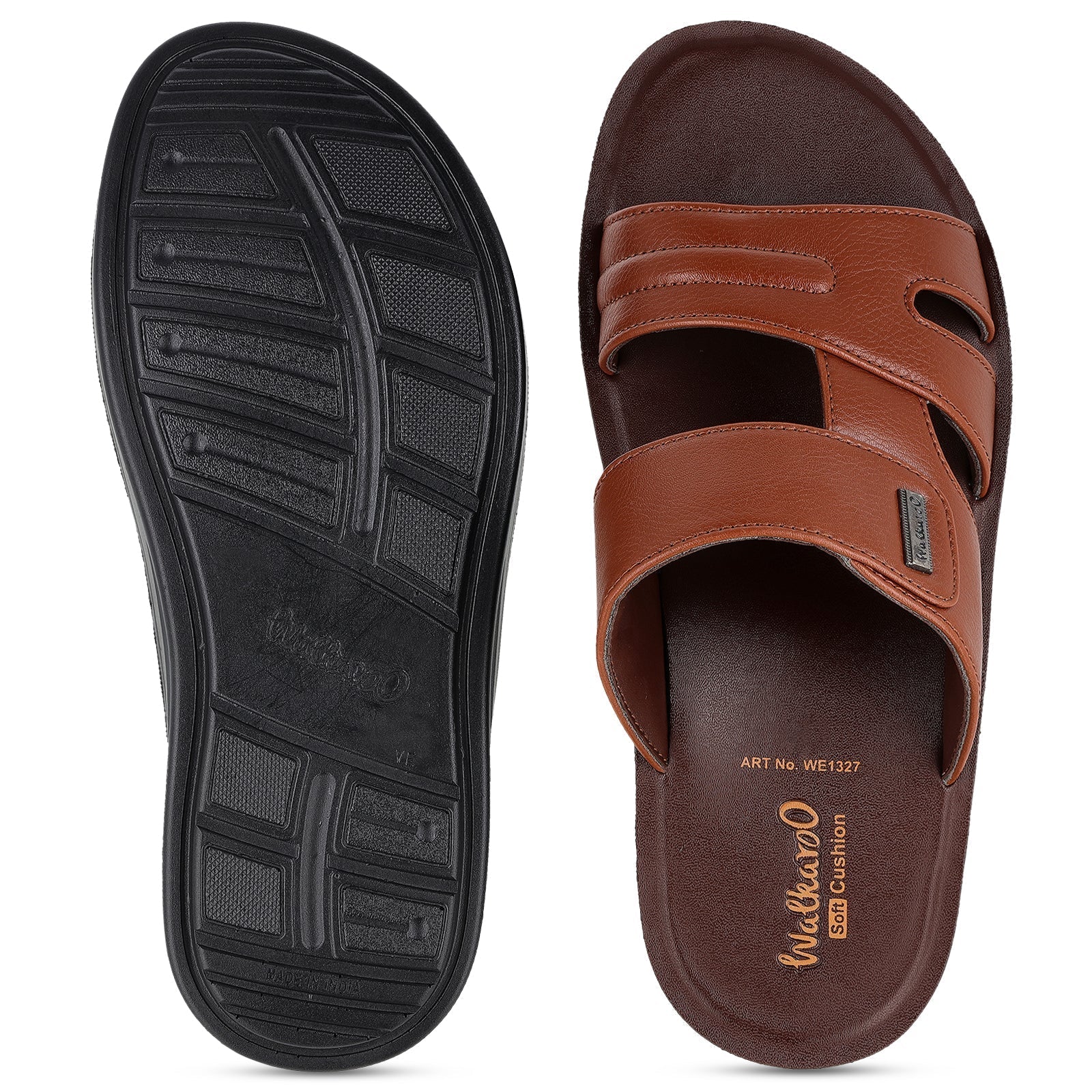 Walkaroo+ Men Sandals - WE1327 B Brown - Walkaroo Footwear