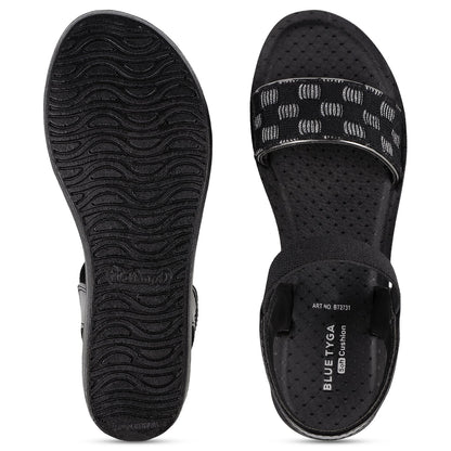 Walkaroo Womens Sandal - BT2731 Black - Walkaroo Footwear