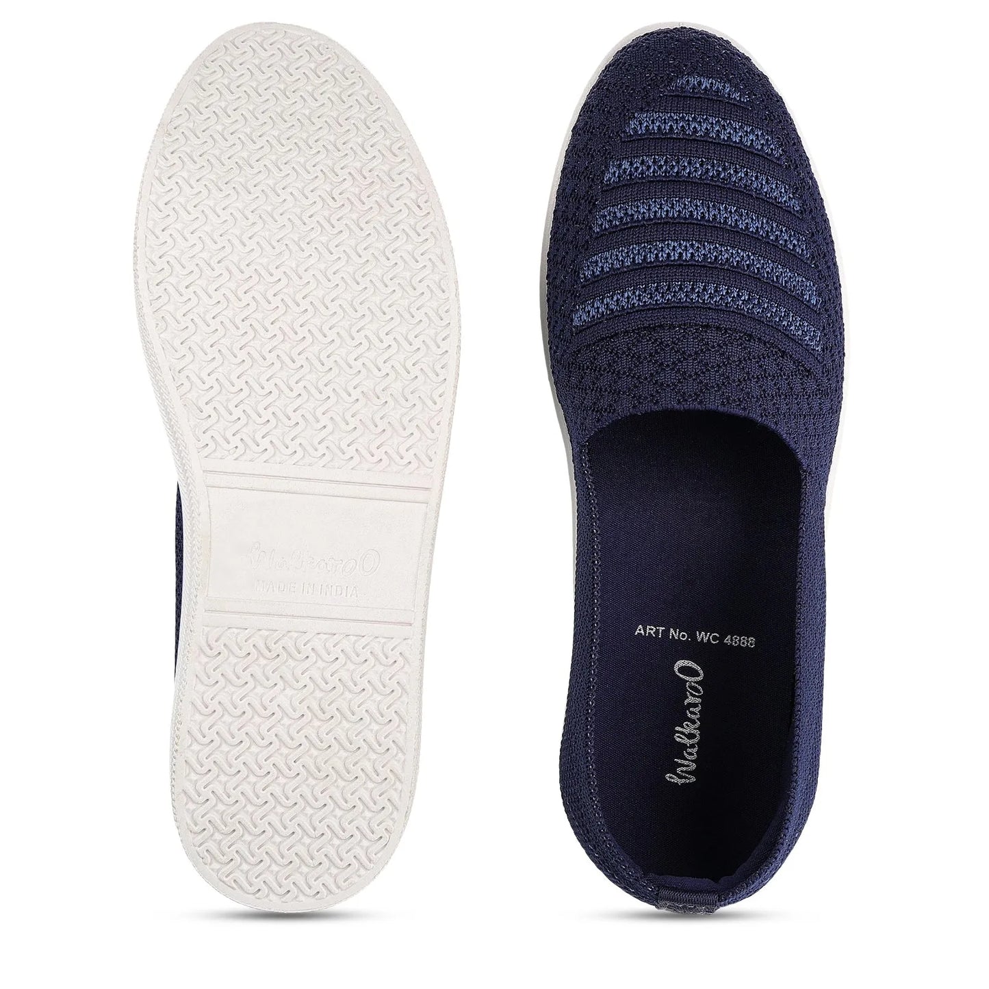 Walkaroo Go Womens Belly Shoes - WC4888 Navy Blue - Walkaroo Footwear