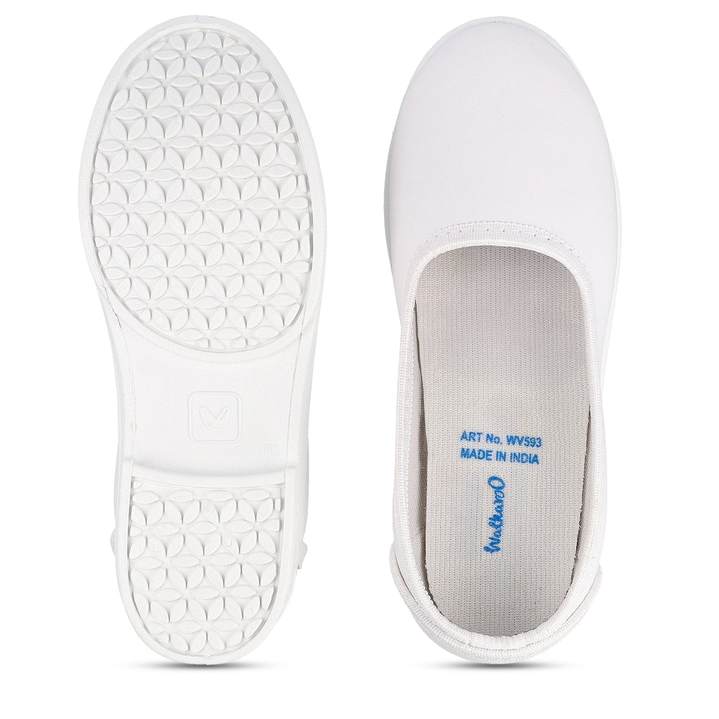 Kids Slip-On school Shoe - WV593 White