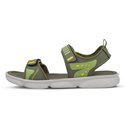 Walkaroo Boys Strappy Floater Sandals - WC4376 Olive Green - Walkaroo Footwear