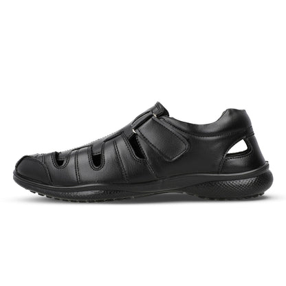 Walkaroo Roman Sandals Mens - WF6257 Black - Walkaroo Footwear