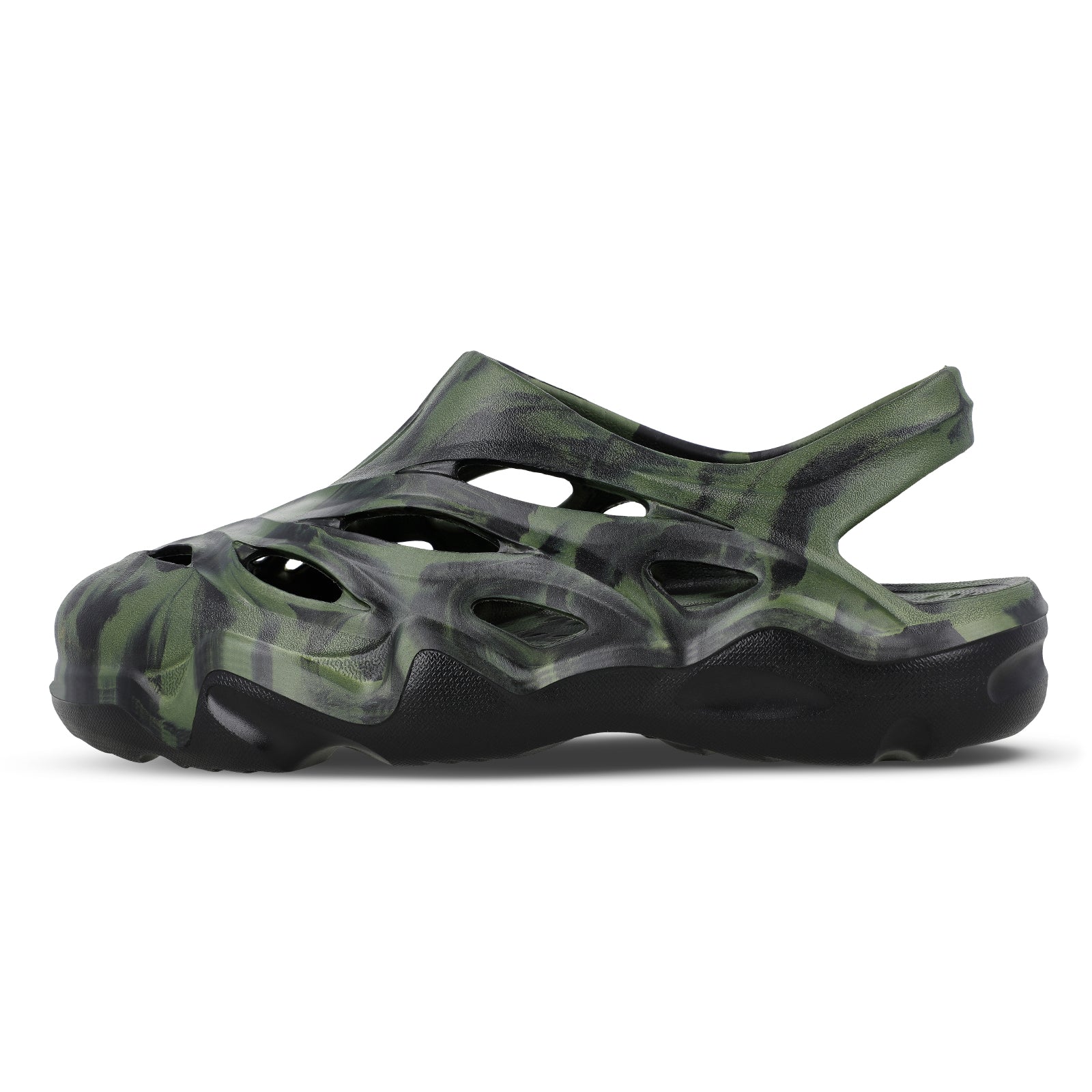 Walkaroo Mens Clogs - WC4834 Black green - Walkaroo Footwear