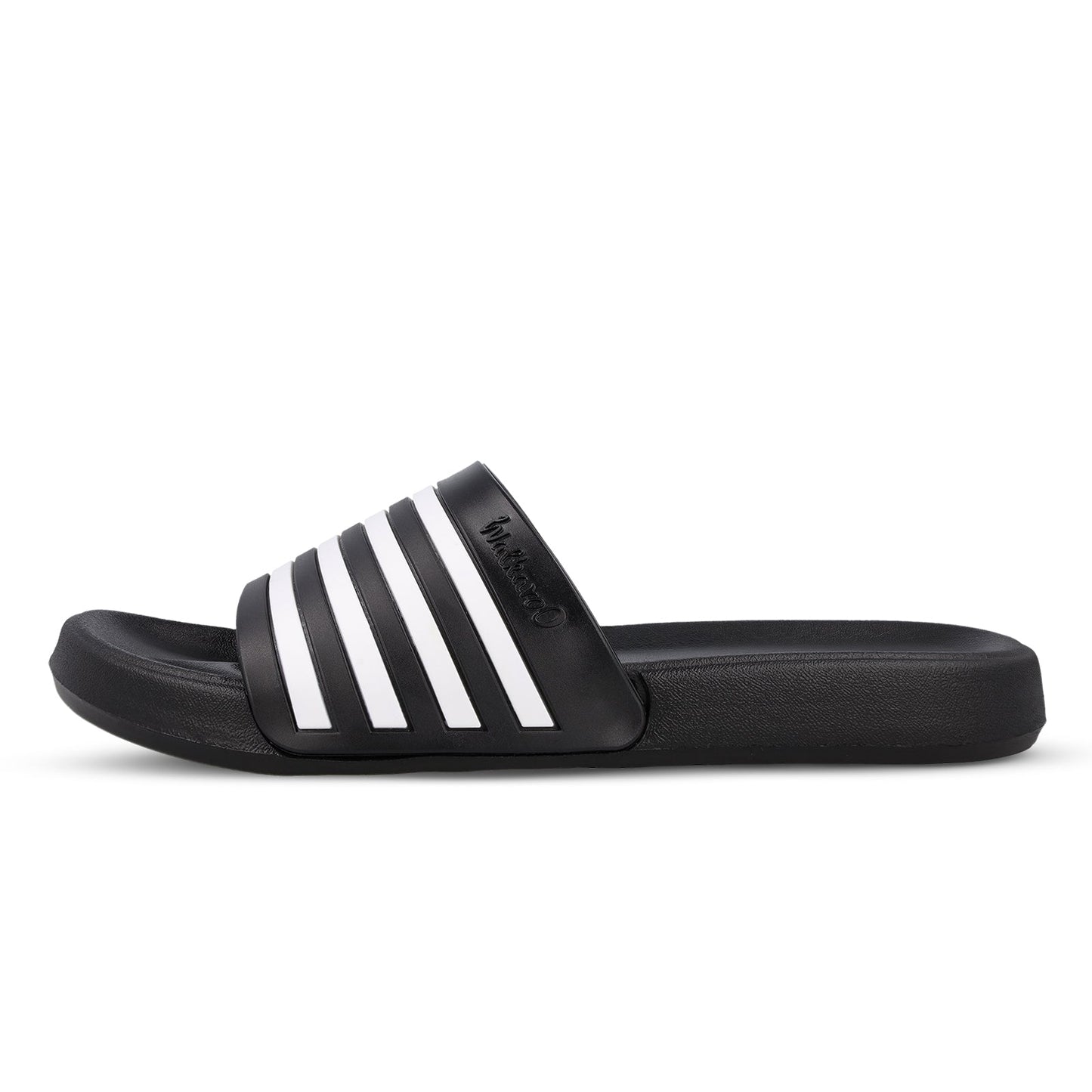 Walkaroo Mens Flip Flop Sliders - WC4819 Black - Walkaroo Footwear