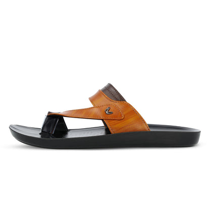 Walkaroo Go Men Toe Ring Slide Sandals - GG8217 Tan - Walkaroo Footwear