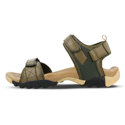 Walkaroo Men Sandals - WC4421 Olive - Walkaroo Footwear