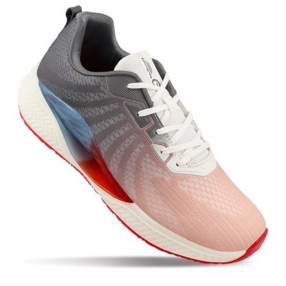 Men's Lace-up Sports Shoe - WS9119 White Red