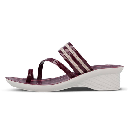 Walkaroo Womens Toe-Ring Slide Sandal - WL7420 Grape - Walkaroo Footwear