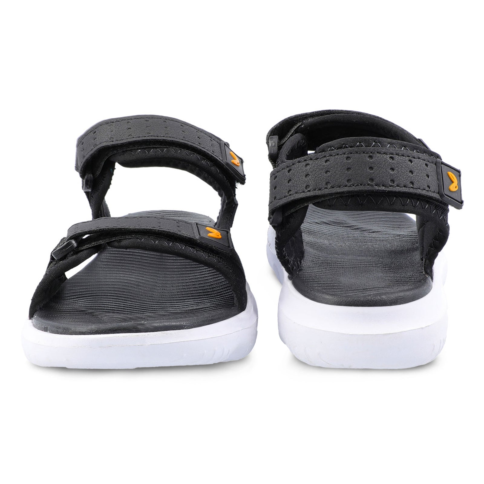 Walkaroo Men Strappy Floater Sandals - WC4334 Black white - Walkaroo Footwear