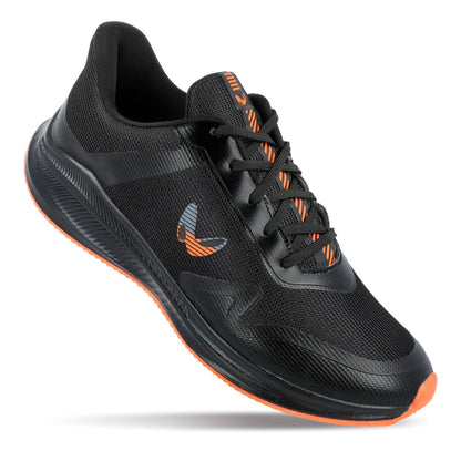 Walkaroo Men Lace-up Training Shoes - WS9063 Black orange - Walkaroo Footwear