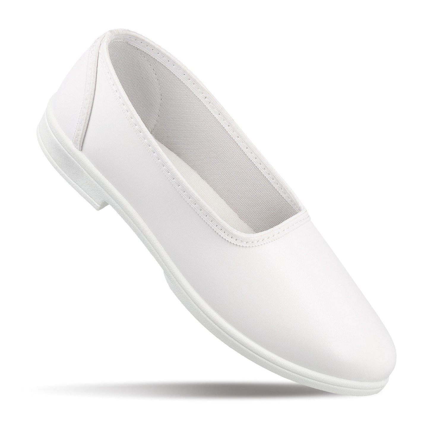 Girls Slip-On school Shoe - WV593 White
