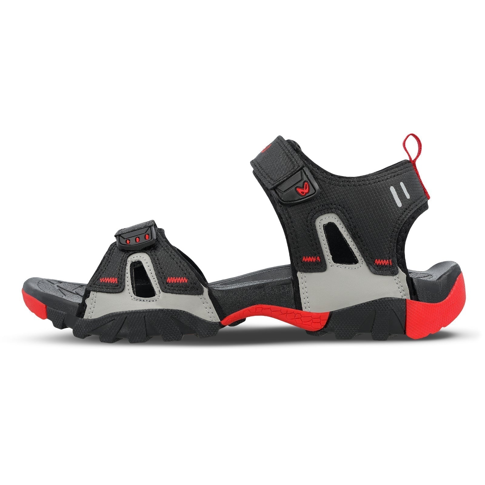 Walkaroo Men Sandals - WC4426 Black Red - Walkaroo Footwear