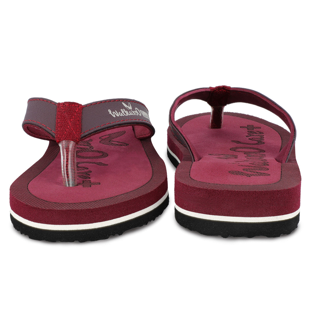 Walkaroo Womens Printed Care Plus Flip-Flop - WH3956 Maroon - Walkaroo Footwear