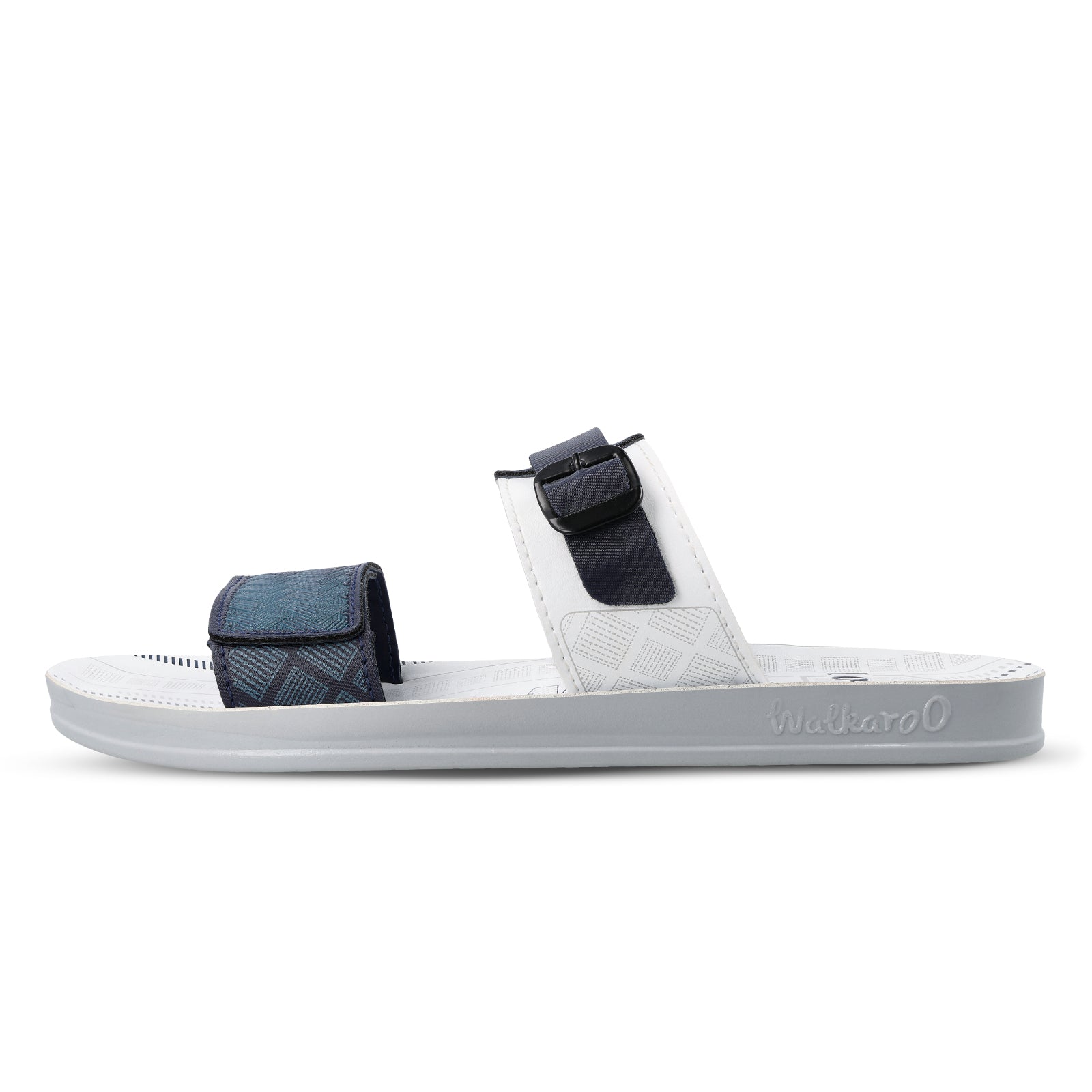 Walkaroo Men Sandal - WG5546 White Blue - Walkaroo Footwear